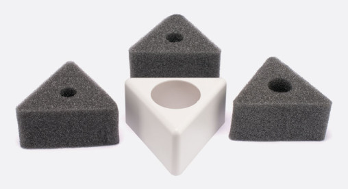 Mikrofon-Flag dreieckig, weiss, unbedruckt